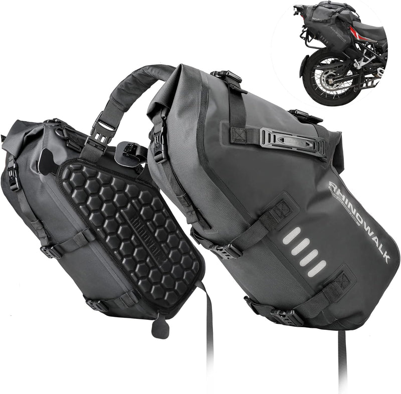 Rhinowalk Motorrad Satteltasche 28L (14L*2) Wasserdicht Motor Seitentasche Gepäcktasche Hecktasche H
