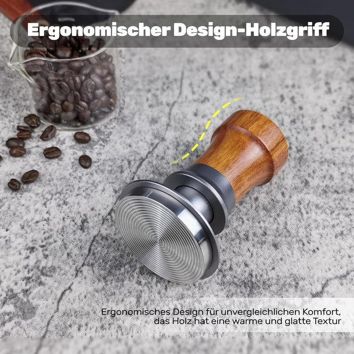 Tamper 54mm, 30lbs Druckregulierend Calibrated Espresso Tamper, Federbelastet Anpressdruck Kaffee Ta