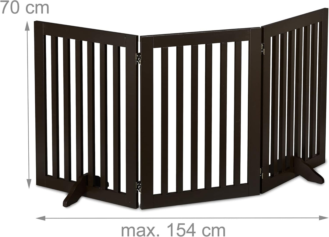 Relaxdays Absperrgitter, freistehendes Schutzgitter, HxB: 70 x 154 cm, mit Füssen, Hunde, Kindergitt