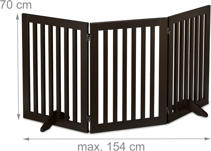 Relaxdays Absperrgitter, freistehendes Schutzgitter, HxB: 70 x 154 cm, mit Füssen, Hunde, Kindergitt