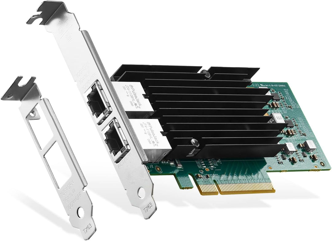 Binardat 2 Port 10G Ethernet PCIe Netzwerk Adapter, Intel X540 Chip LAN Controller, 10G/1G/100Mbps E