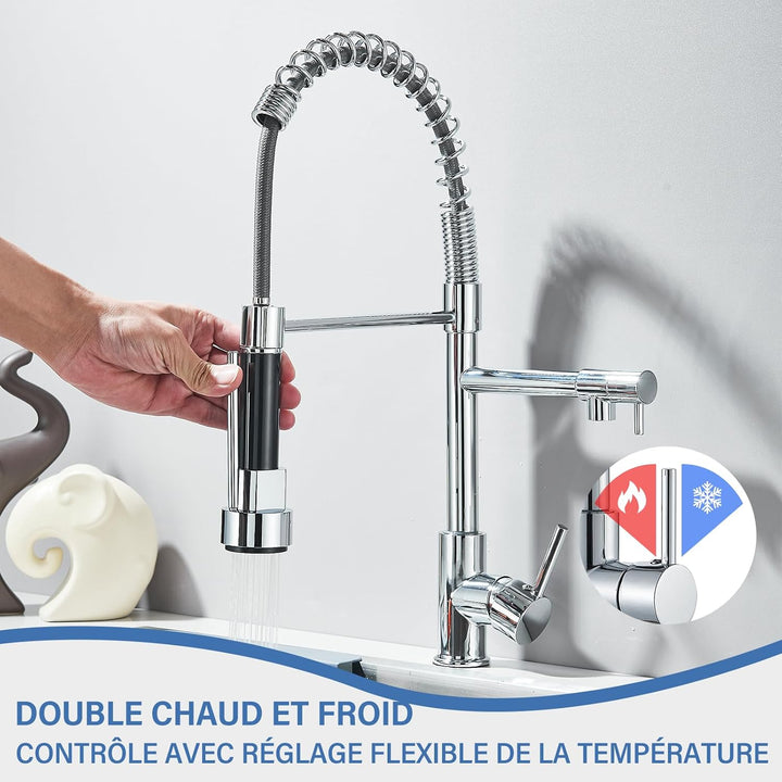 Saeuwtowy Küchenarmatur mit 2 Strahlarten, Einhebelmischer, Wasserhahn, Sprühflasche, Doppelfunktion