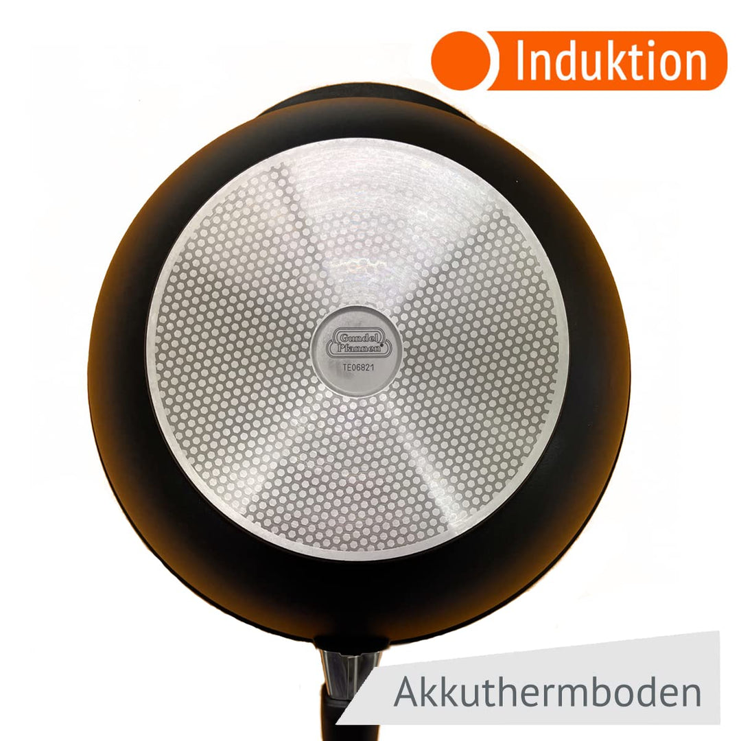 Original Gundel GUSS-WOK INDUKTION, Ø 30 cm, Höhe 10 cm, Rühr-Pfanne PFOA-frei, Akku-Therm Boden – f