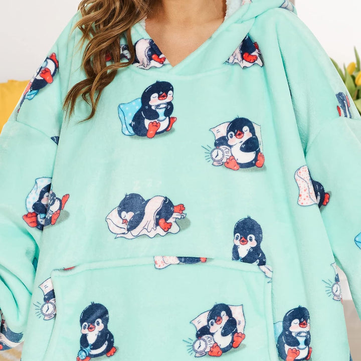 THREE POODLE Oversize Decken Pullover Kuschelpullover für Kinder, Warm und Weiches Futter, Übergross