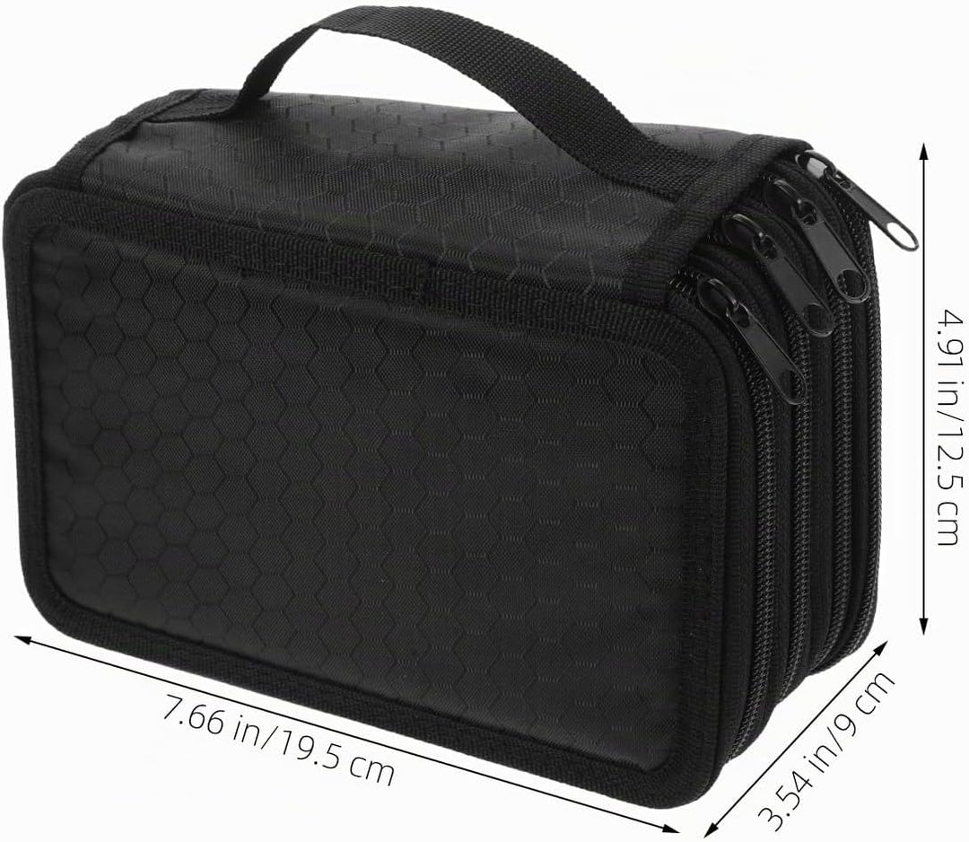 NUOLUX 72-Hole Pencil Bag Black Federmäppchen Mäppchen 4-Fach Stifte Organizer FüR Schule BüRo Und R