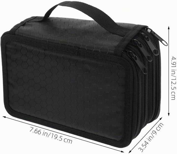 NUOLUX 72-Hole Pencil Bag Black Federmäppchen Mäppchen 4-Fach Stifte Organizer FüR Schule BüRo Und R