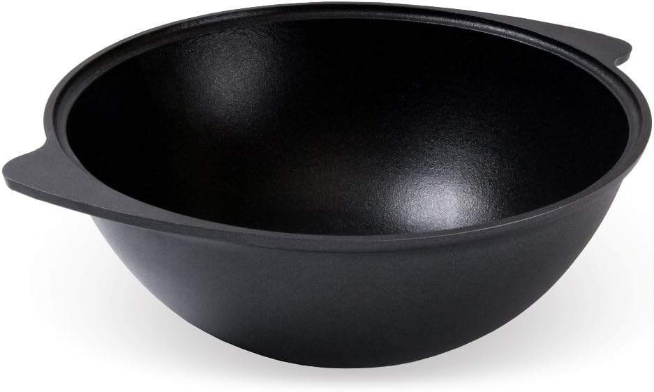 Set Utschak, 37 cm + 9 Liter ANTIHAFT Kasan Kazan aus ALU + Löffel/Feldküche Gulasch-Kessel Feuer-Of