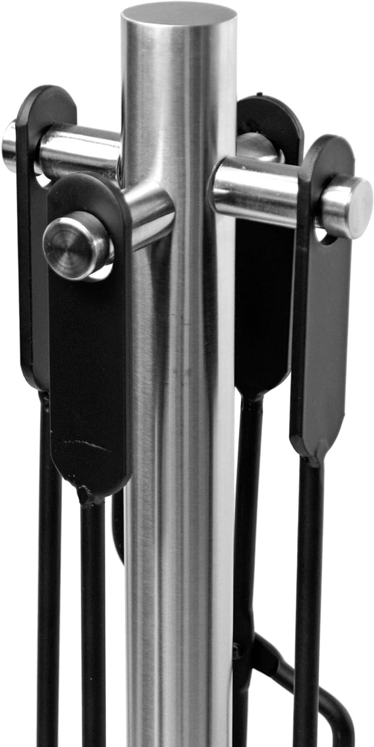 raik R1008 Kaminbesteck Cajus, 4-teilig, Edelstahl mit Glassockel, 66 cm