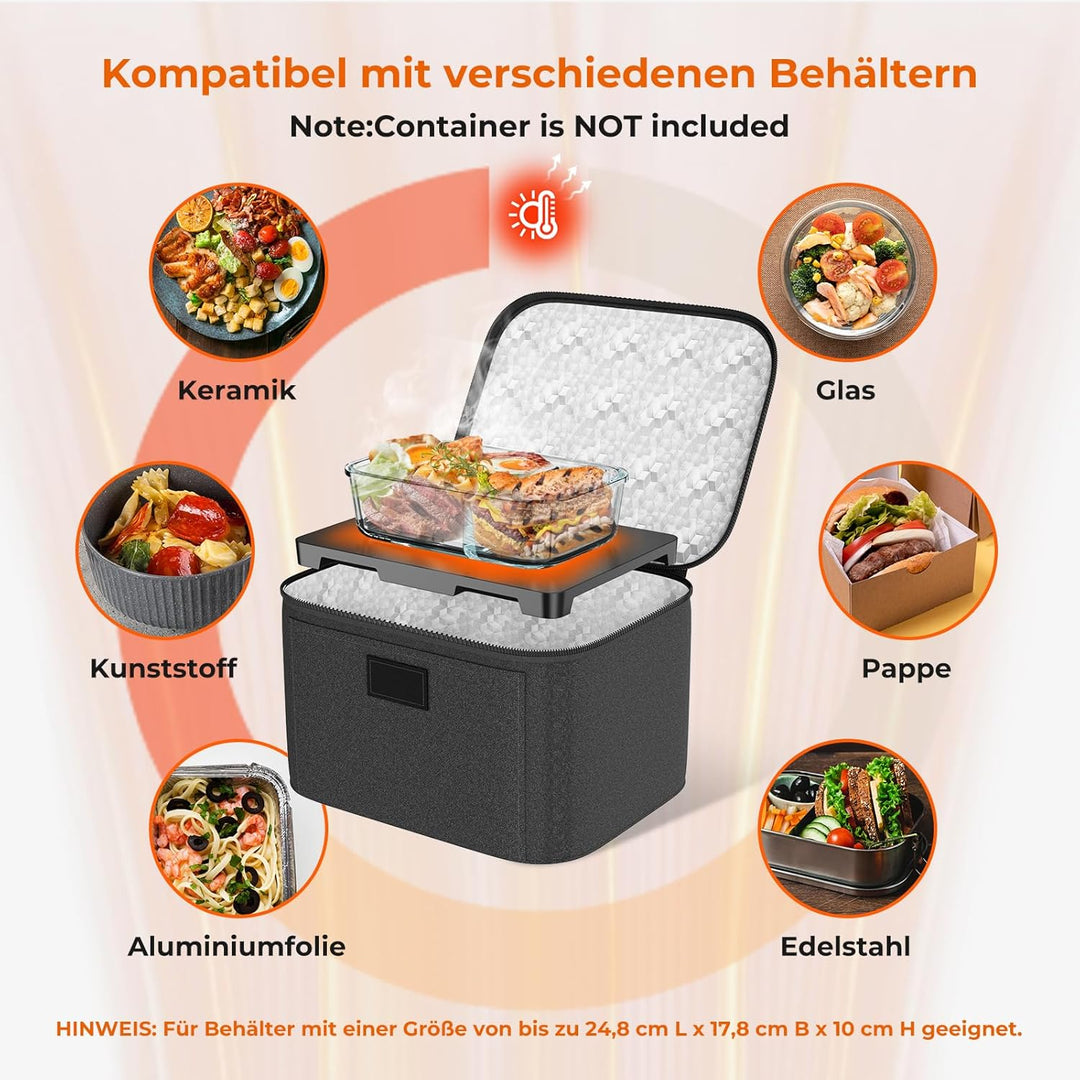 Elektrische Lunchbox - Kleine Speisenwärmer für Männer & Frauen, Mini Mikrowelle für Reisen, 12V/24V
