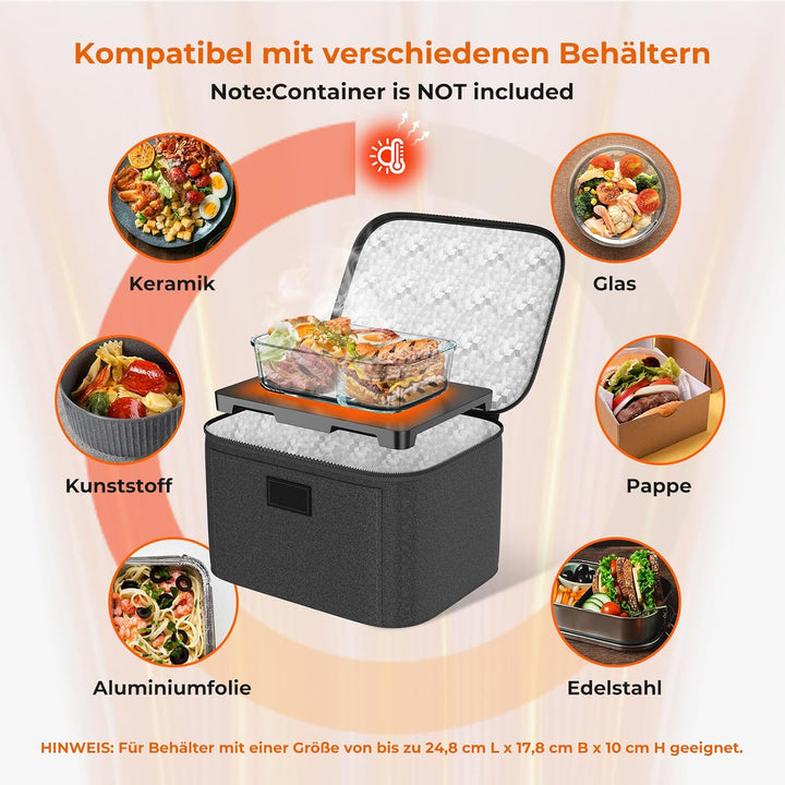 Elektrische Lunchbox - Kleine Speisenwärmer für Männer & Frauen, Mini Mikrowelle für Reisen, 12V/24V
