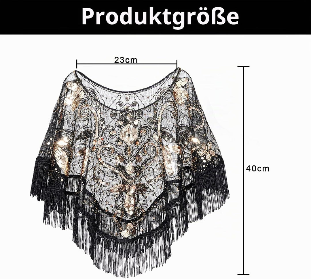 Damen Umschlagtücher Stola, 1920er Jahre Stola Schal Damen Pailletten Umschlagtücher Retro-Schal für