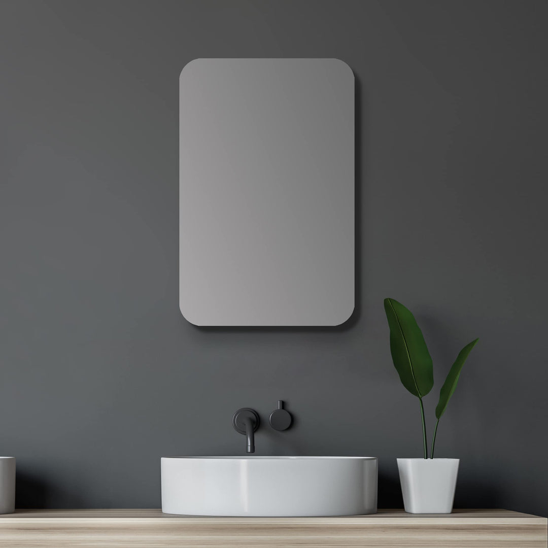 Talos Spiegelschrank Bad oval 40 x 60 cm - Badezimmer Spiegelschrank mit hochwertigem Aluminium Korp