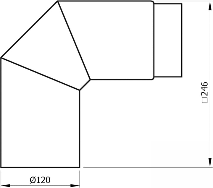raik SH019-120-sw Raik Rauchrohrbogen/Ofenrohr 120mm - 90°