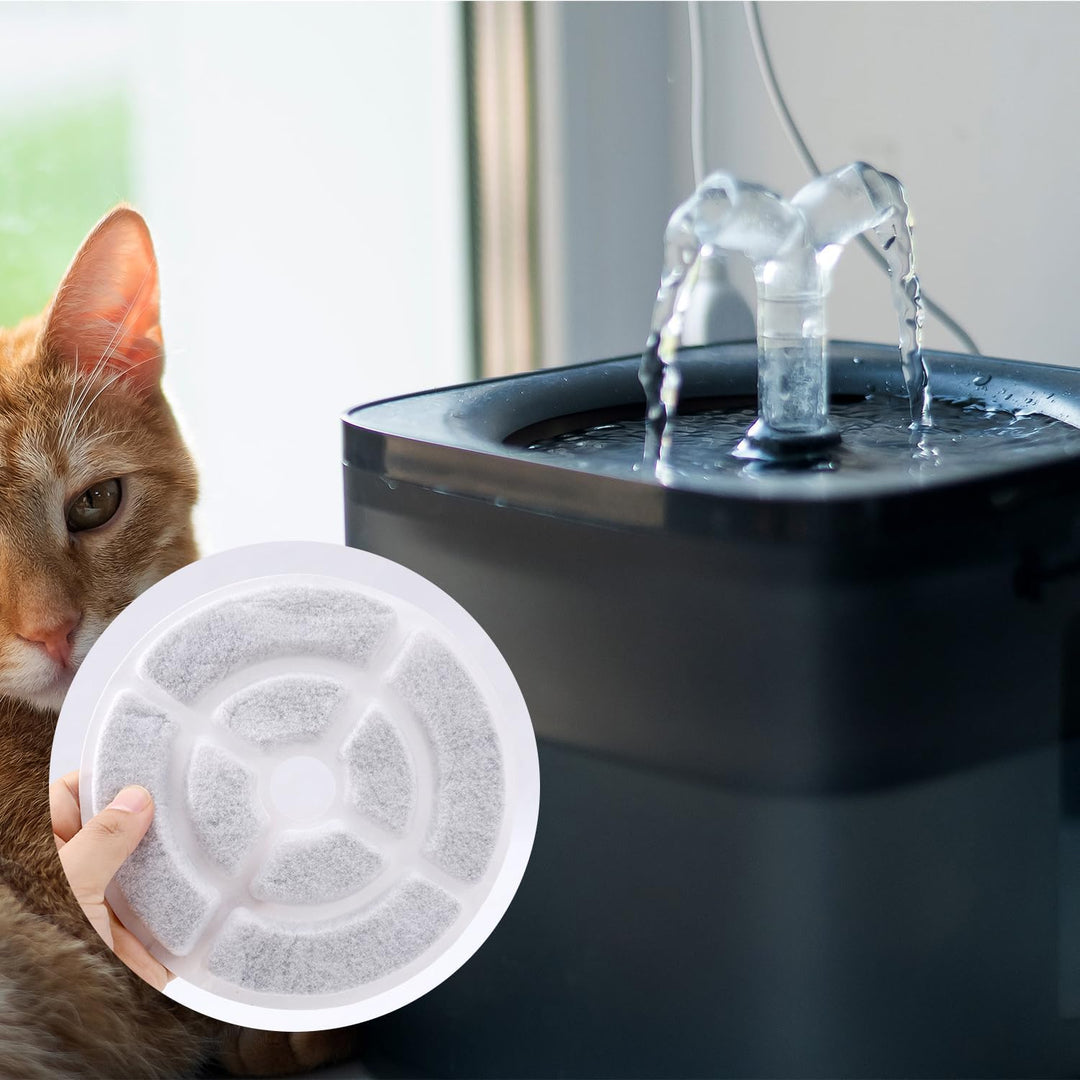 Gosknor 12 Stück 17,6cm Hundetrinkbrunnenfilter, Aktivkohle Futterfilter für Haustierwasserspender m