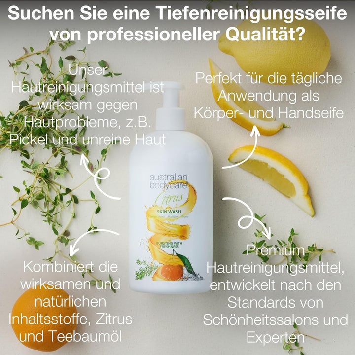 Zitrus & Teebaumöl Duschgel Professional 500 ml by Australian Bodycare - Für weiche, unreine Haut, i