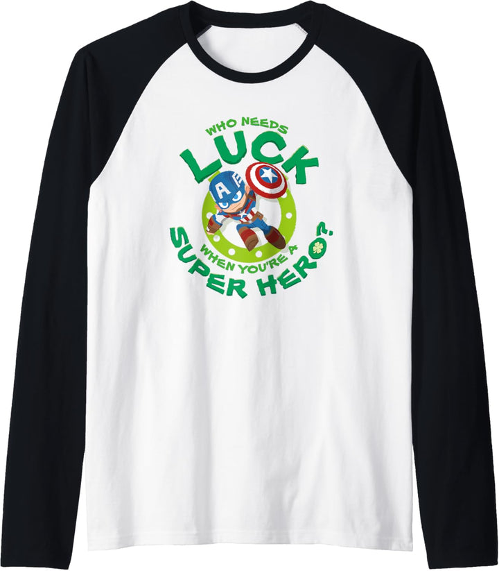 Marvel Captain America St. Patrick's Day Lucky Super Hero Raglan