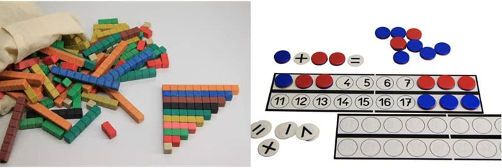 WISSNER® aktiv Lernen - 126 Farbige Rechenstäbe Cuisenaire - RE-Wood & 080813.000 aktiv Lernen-Schül