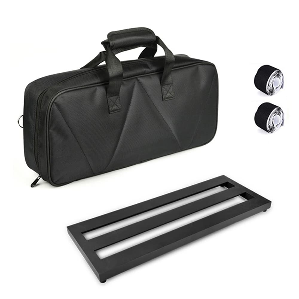 Btuty Gitarreneffekt-Pedalboard aus Aluminiumlegierung, 49,7 x 19,5 cm, mit Tragetasche