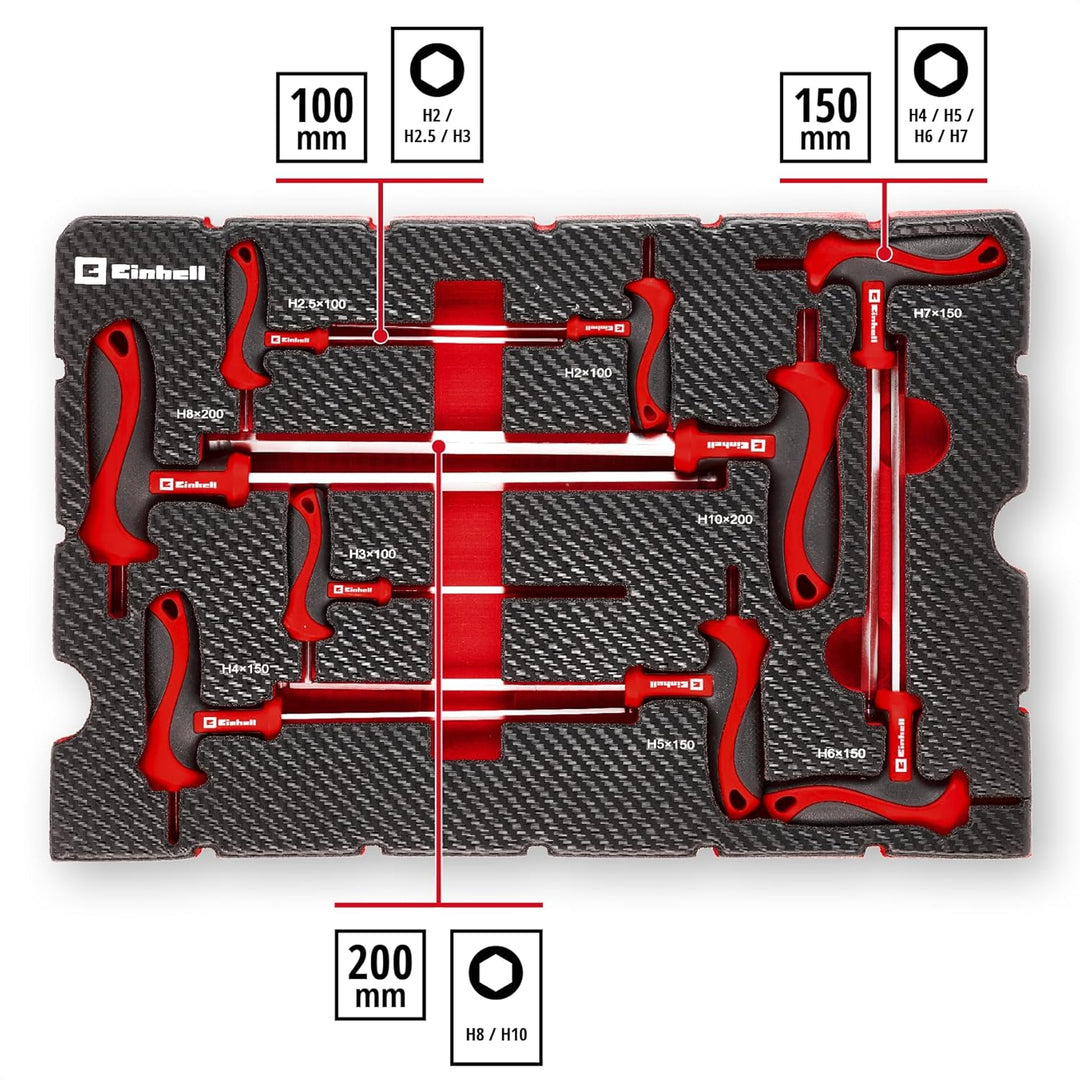 Original Einhell Pad T-Griff-Schraubendreher 9-tlg. (Maschinen- & Fahrzeugmontage, T-Griff, Kugelkop