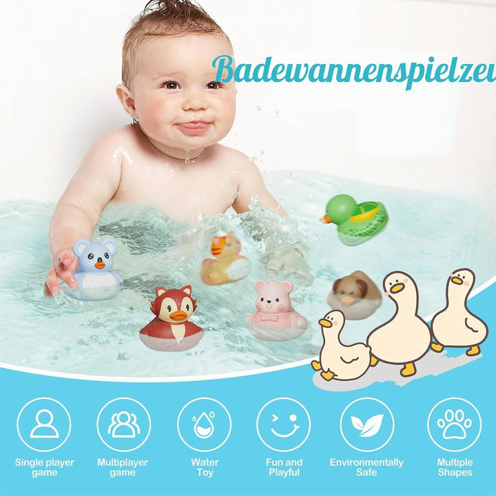 25er Set Badeente Baby Gummiente Badewannenspielzeug ohne Löcher Badespielzeug Weiches, schwimmendes