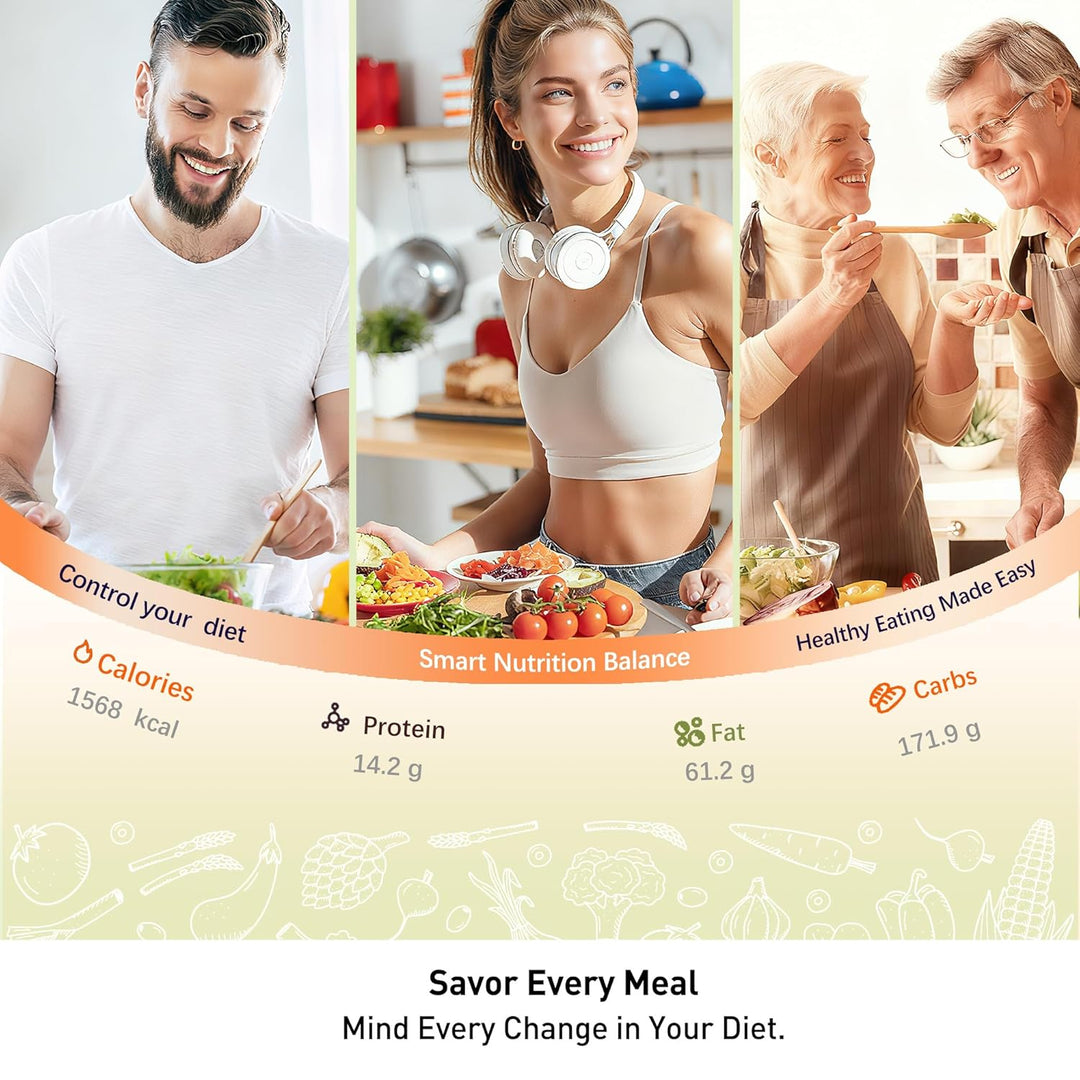 Smart Küchenwaage Kalorienzählung Ernährung Lebensmittelwaage mit kostenloser App & Bluetooth verfol