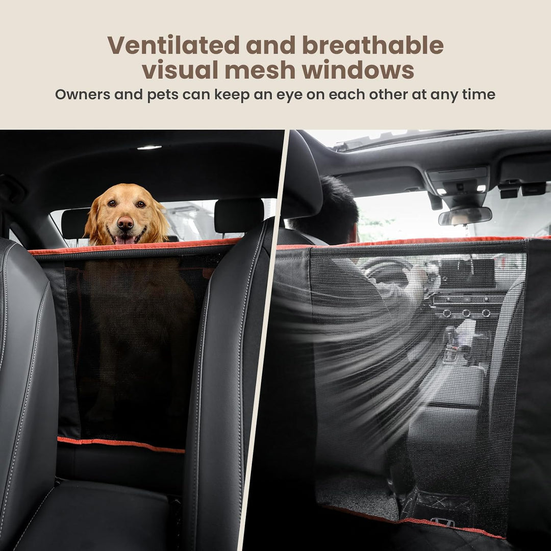 pecute Hunde Autositz M 60 * 50 * 55 cm, Verstärkter Hundesitz Auto für Mittlere & kleine Hunde mit