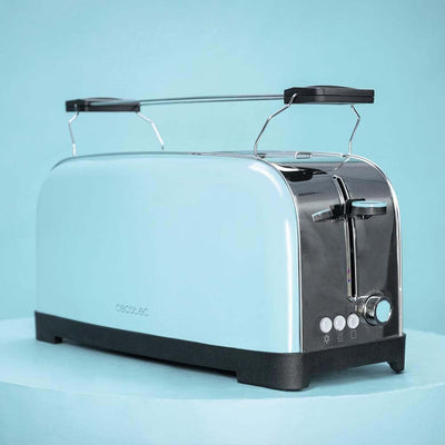 Cecotec Toastin' time 850 Blue Long Vertikaler Toaster, 1 Schlitz, 850 W, 2 Brotscheiben, breiter Sc