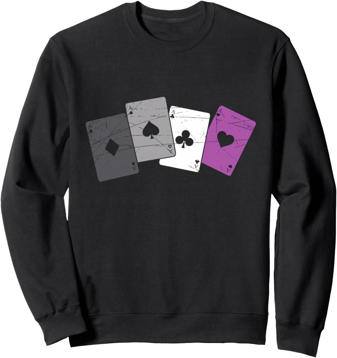 Ace Flagge Karten Spielen Queer LGBTQA Geschenk Ass Asexuell Sweatshirt