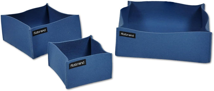 Dekoschale / Korb aus Designfilz von filzbrand, gross, mittelblau, Mittelblau