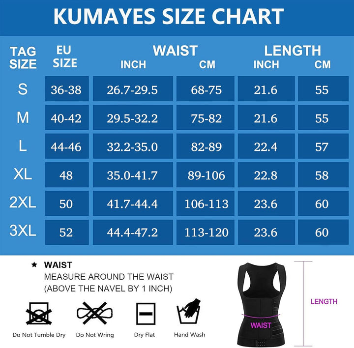 KUMAYES Sauna Weste Damen mit Bauchweggürtel Neopren korsett damen bauchweg waist trainer shapewear