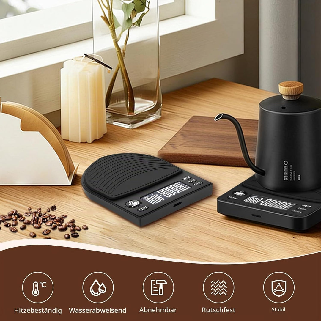 Mini-Kaffeewaage Mit Timerfunktion, 2 Kg WäGebereich / 0,1 G HochpräZision, Wiederaufladbar, Hochprä