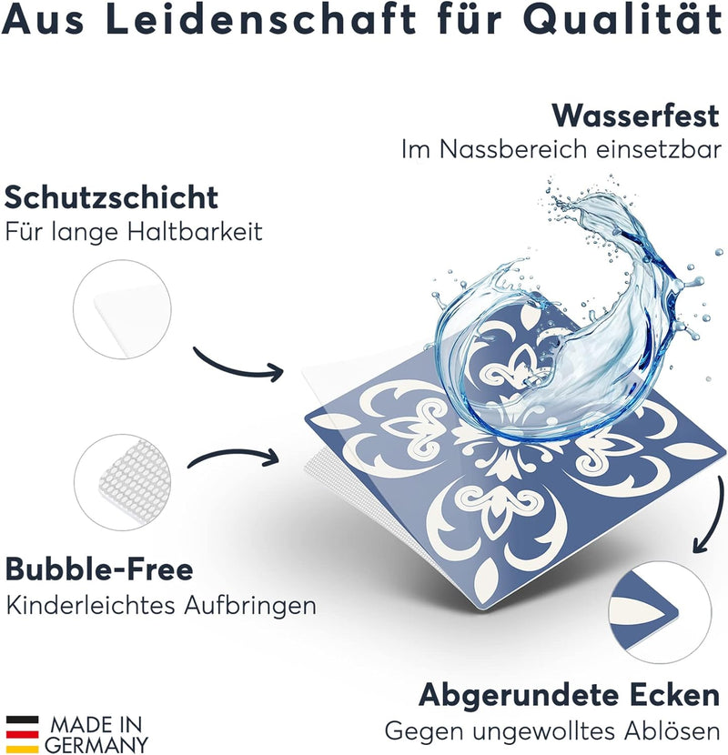CREATISTO Klebefliesen Stickerfliesen Fliesenfolie - Stylische Sticker Aufkleber für Fliesen I Klebe