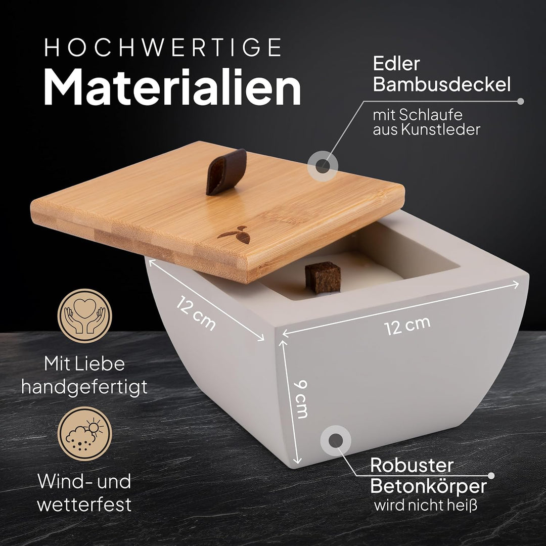 Betonkerze Kerzenrestefresser Dauerkerze - -Kerze für Lange Brenndauer, Wachsfresser für Kerzenreste