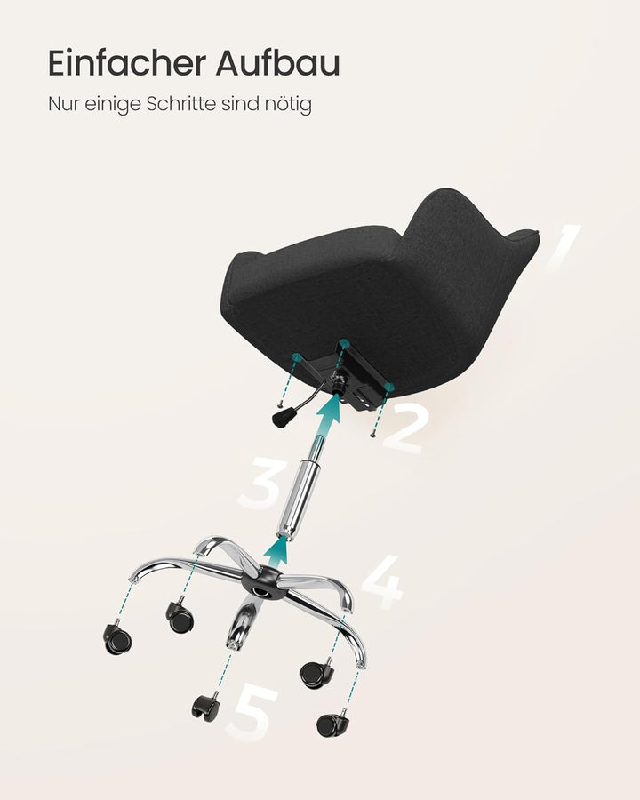 SONGMICS Homeoffice Stuhl, Drehstuhl, Schreibtischstuhl, höhenverstellbar, bis 110 kg belastbar, atm
