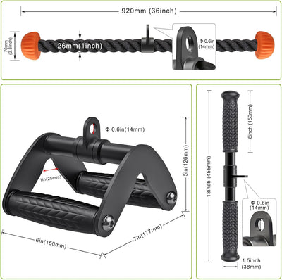 SELEWARE Handles for Cable pulls, Cable pulls kabelzug LAT pulldown bar, kabelzug Fitness Biceps Tri