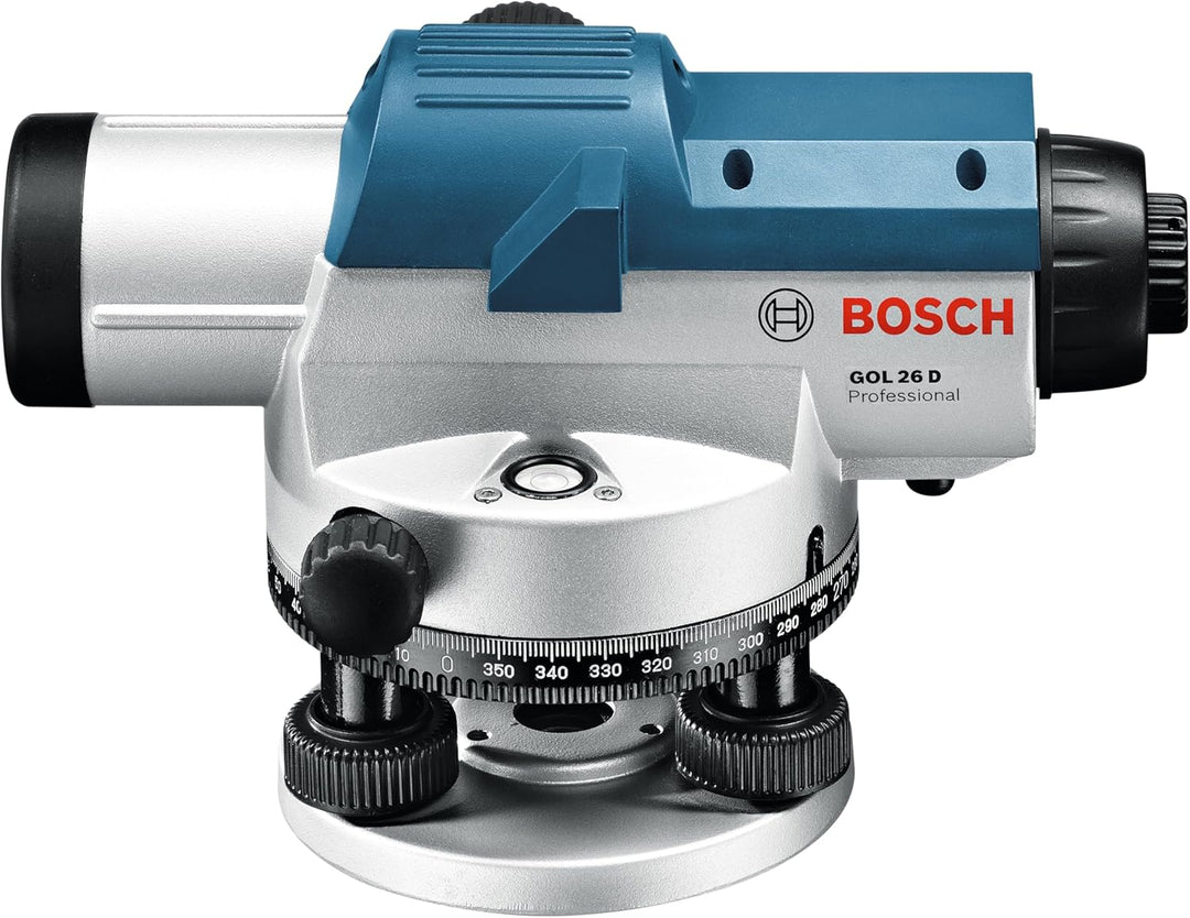 Bosch Professional Optisches Nivelliergerät GOL 26 D (26-fache Vergrösserung, Masseinheit: 360 Grad,