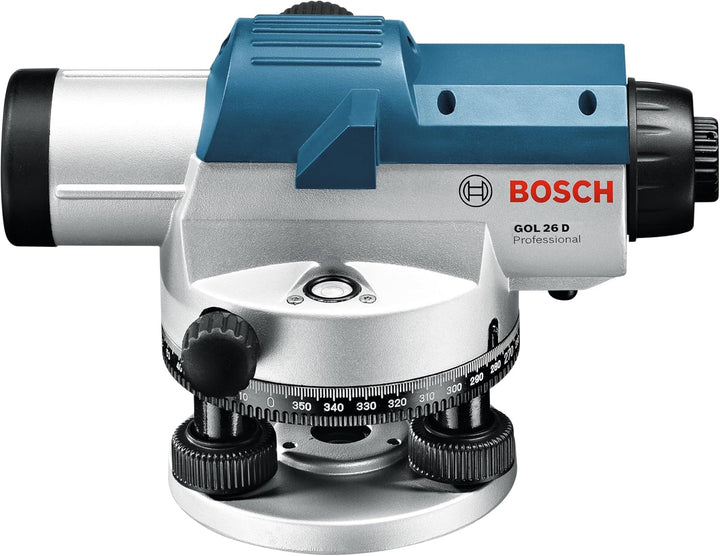 Bosch Professional Optisches Nivelliergerät GOL 26 D (26-fache Vergrösserung, Masseinheit: 360 Grad,