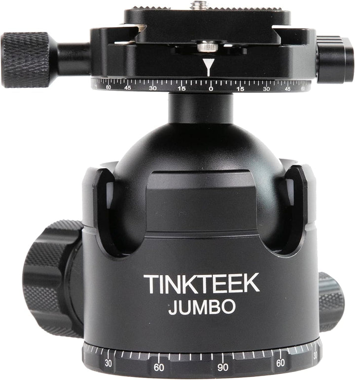 TINKTEEK Jumbo Panorama Kugelkopf Stativkopf 560g 10cm professioneller 360 Grad kompatibel mit Arca