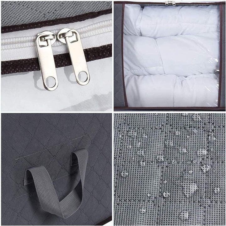 AIOR 6 Stück 90L Gross Aufbewahrungstasche, Faltbare Unterbett Kleideraufbewahrung Schrank Organizer