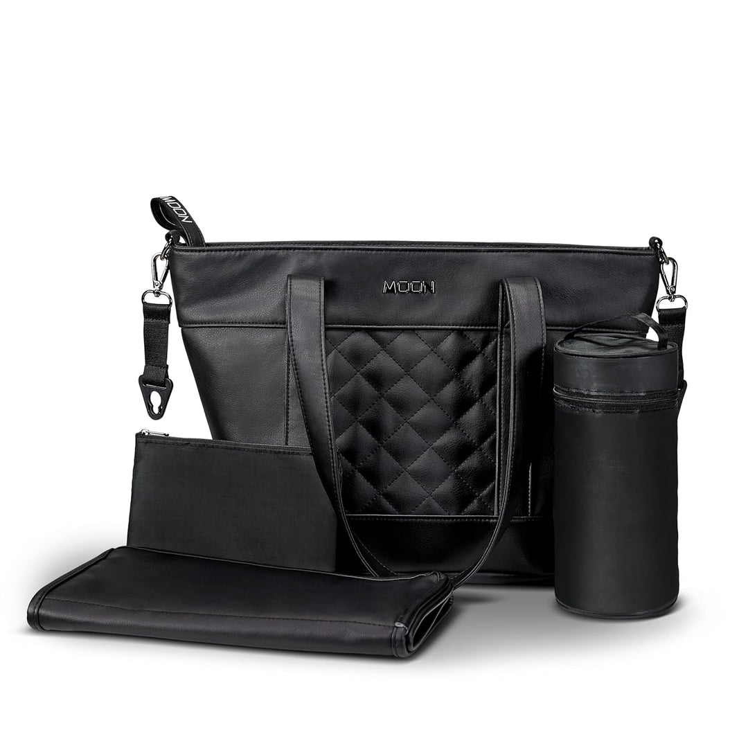 MOON Wickeltasche V-Shape black leather