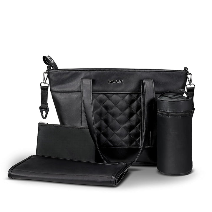 MOON Wickeltasche V-Shape black leather
