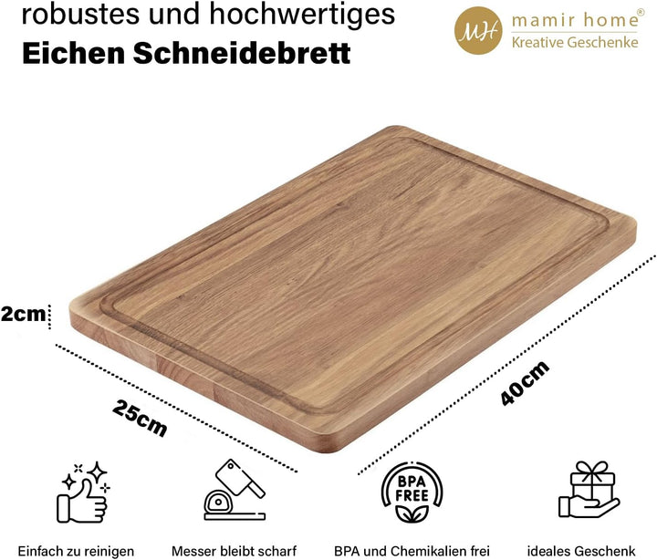 Geburtstagsgeschenk für Frauen | XL Schneidebrett Holz personalisiert | Einweihungsgeschenk | Eiche