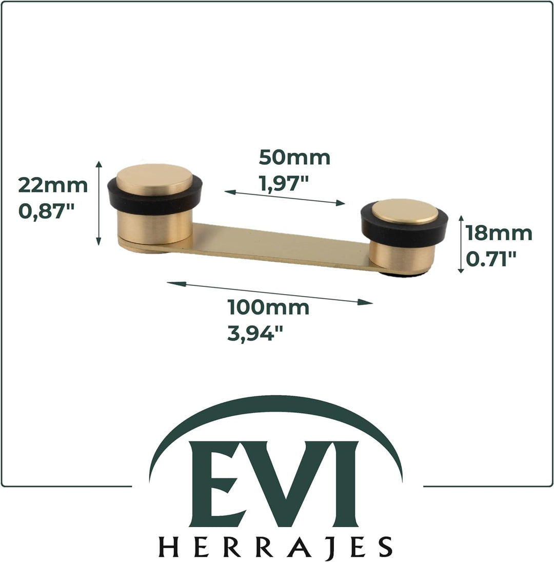 Drehbarer Türstopper | Klebebefestigung oder mit Schraube + Dübel | für Türen bis 50 mm Dicke | Mess