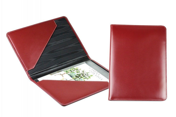 DELMON VARONE - Personalisierbare Urkundenmappe DIN A4 aus Cambridge Top Grain Leder rot, Dokumenten