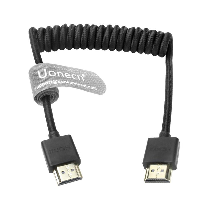 Uonecn HDMI 2.1 8K 60Hz 48Gbps High Speed Spiralkabel Kabel für Kamera &amp; Monitor, kompatibel mit Ato