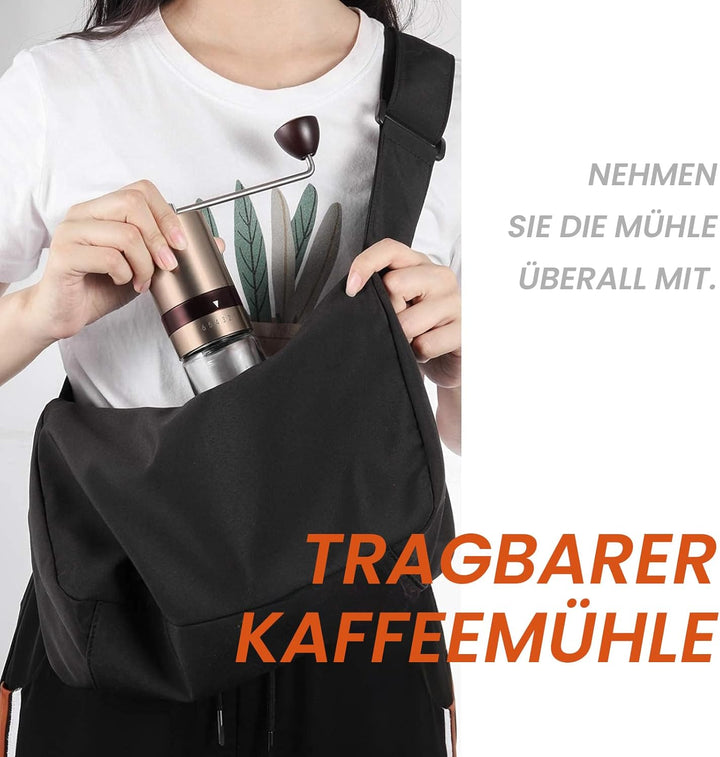 Vevok Chef Manuelle Kaffeemühle mit 6 Externen Einstellbaren Grobheit für Espresso bis French Press,