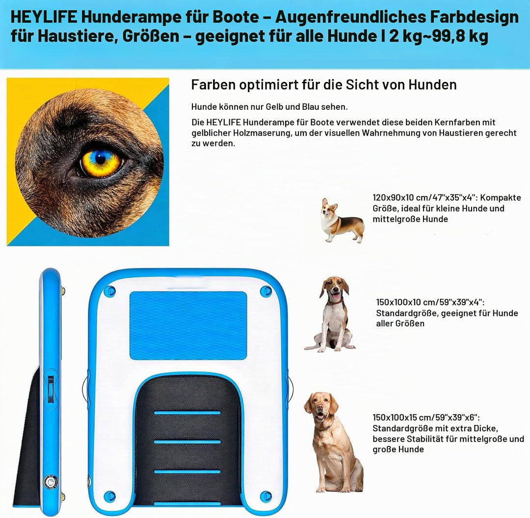 Hunderampe Aufblasbare Hunde Wasserrampe, Hundeboot Rampe Schwimmende Dock Leiter für Pool, Boot, Se