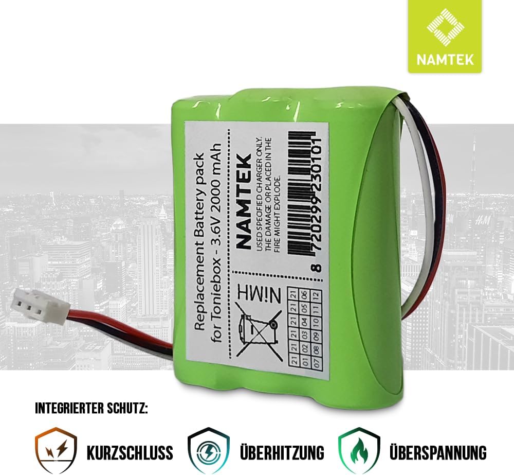 Namtek Ersatzakku - Toniebox Akku Ersatz 50AA5S - Akku-Pack für Toniebox/Ersatzbatterien Tonie Box L