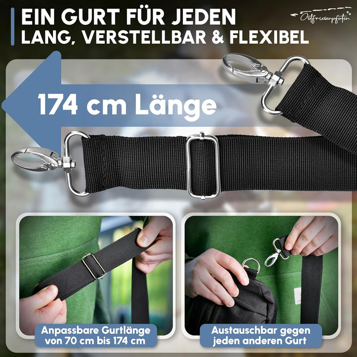 Leckerli-Crossbag 'Ubbo' für Hunde aus hochwertigem Polyester mit Einhandmagnetverschluss - Leckerli