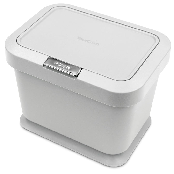 YourCasa® Biomülleimer Küche 5L - geruchsdichter Bio Mülleimer mit Deckel & Knopfdruck-Mechanismus -